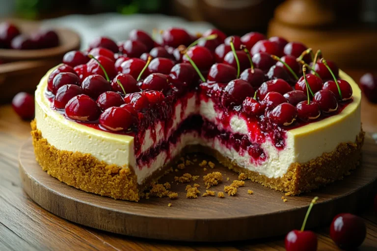 Cherry cheesecake recipe with cherry topping