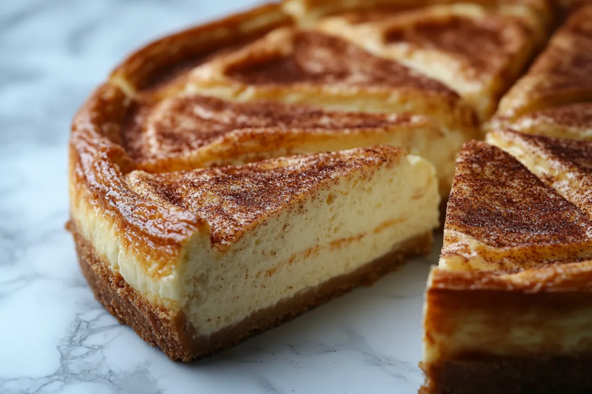 Churro cheesecake slice