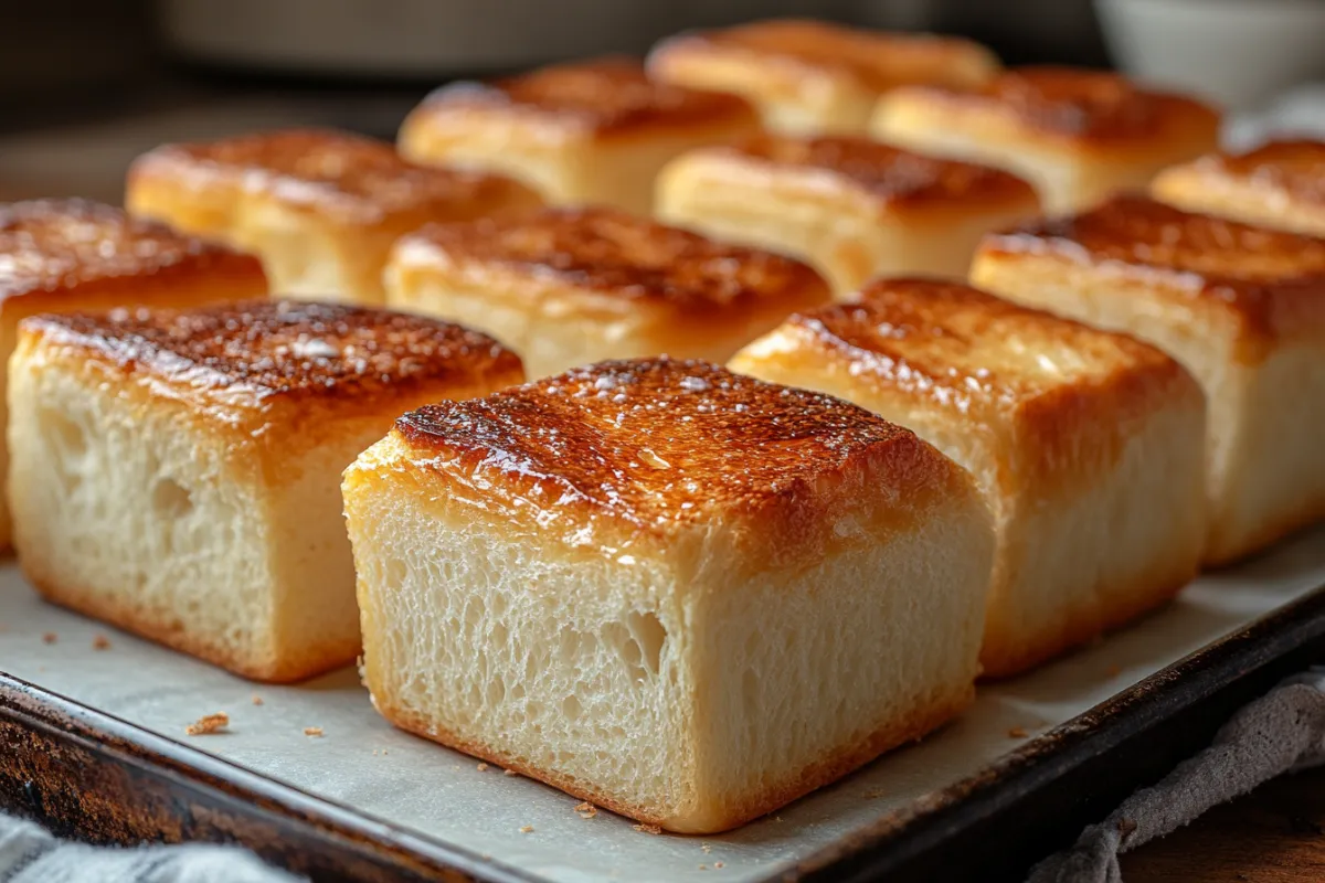 Brioche bread cubes drying