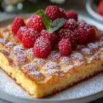 Sheet pan pancakes bisquick freshly baked with berries