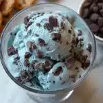 Cookie Monster ice cream in a bowl