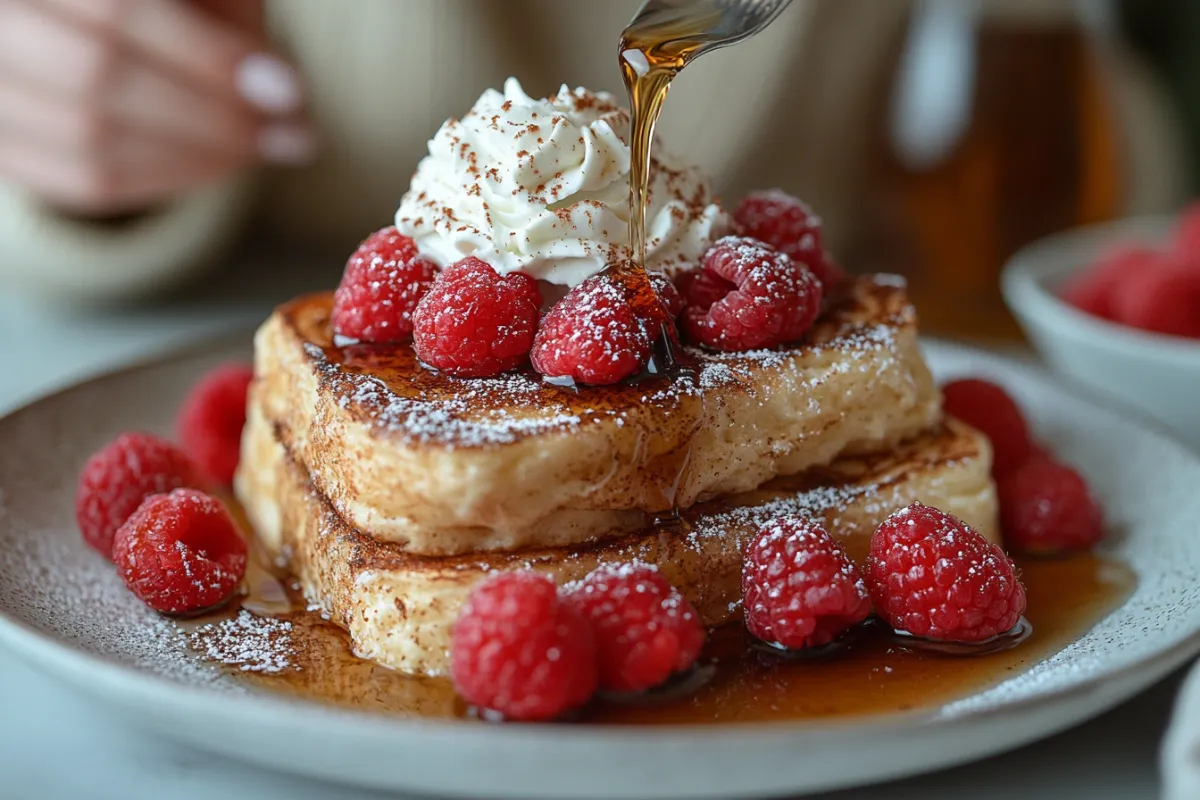 Sourdough French toast with various toppings