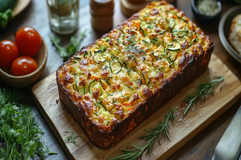 Freshly baked zucchini and carrot bread with a moist, spiced interior and visible flecks of vegetables.