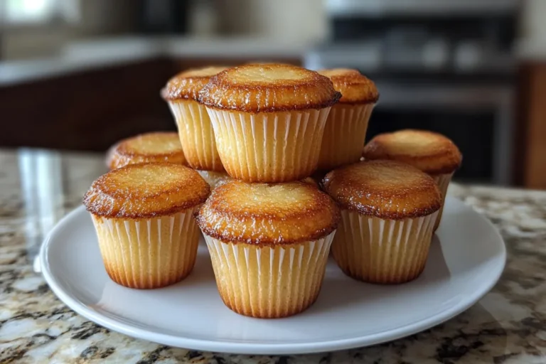 Freshly baked mini pancake muffins arranged on a plate