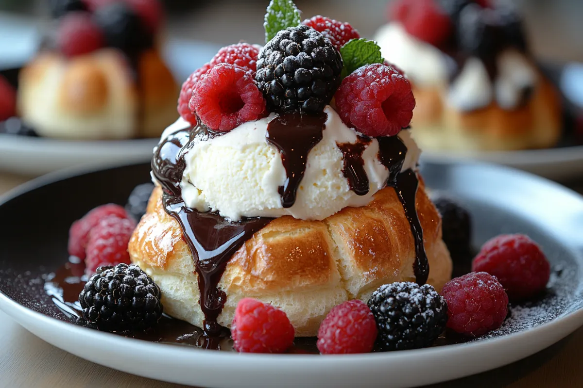 Cream puff sundae