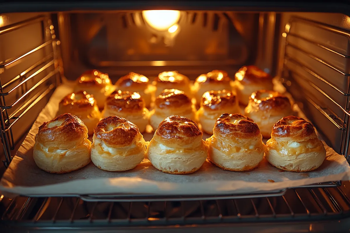 Oven warming of cream puffs