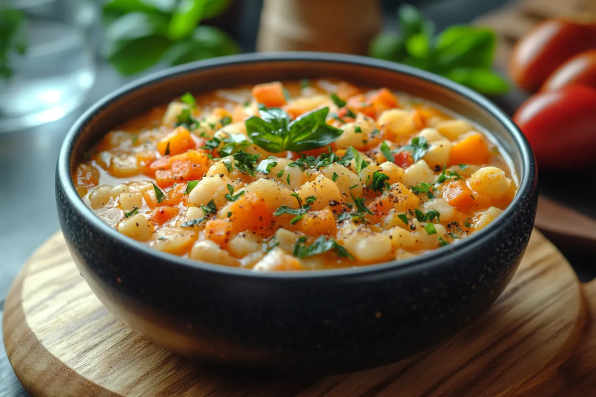 Minestrone soup with ditalini