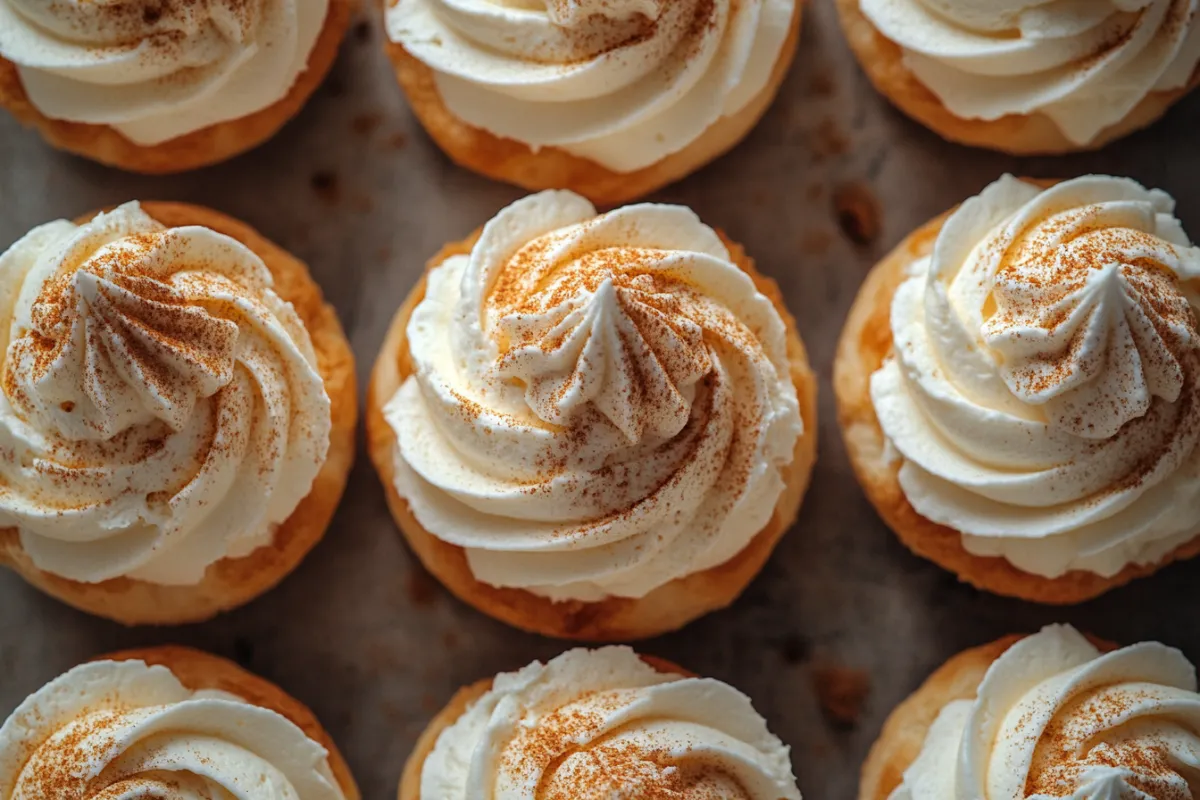 Spoiled cream puffs closeup